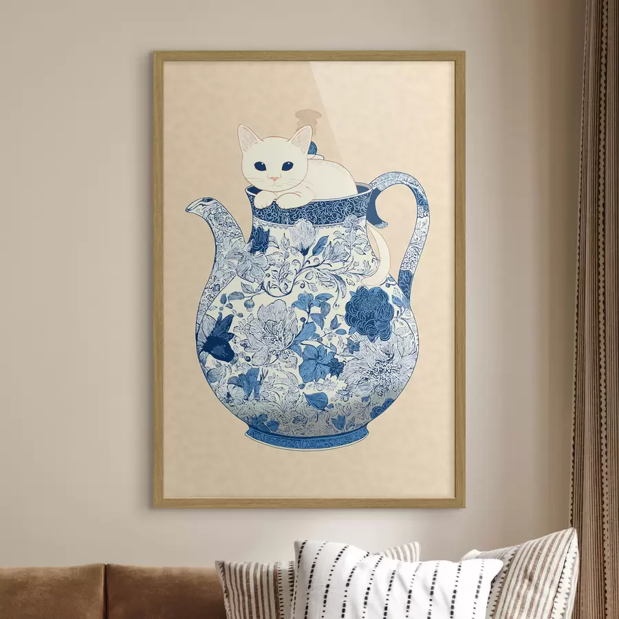 Fototapete Katze im Krug f46432