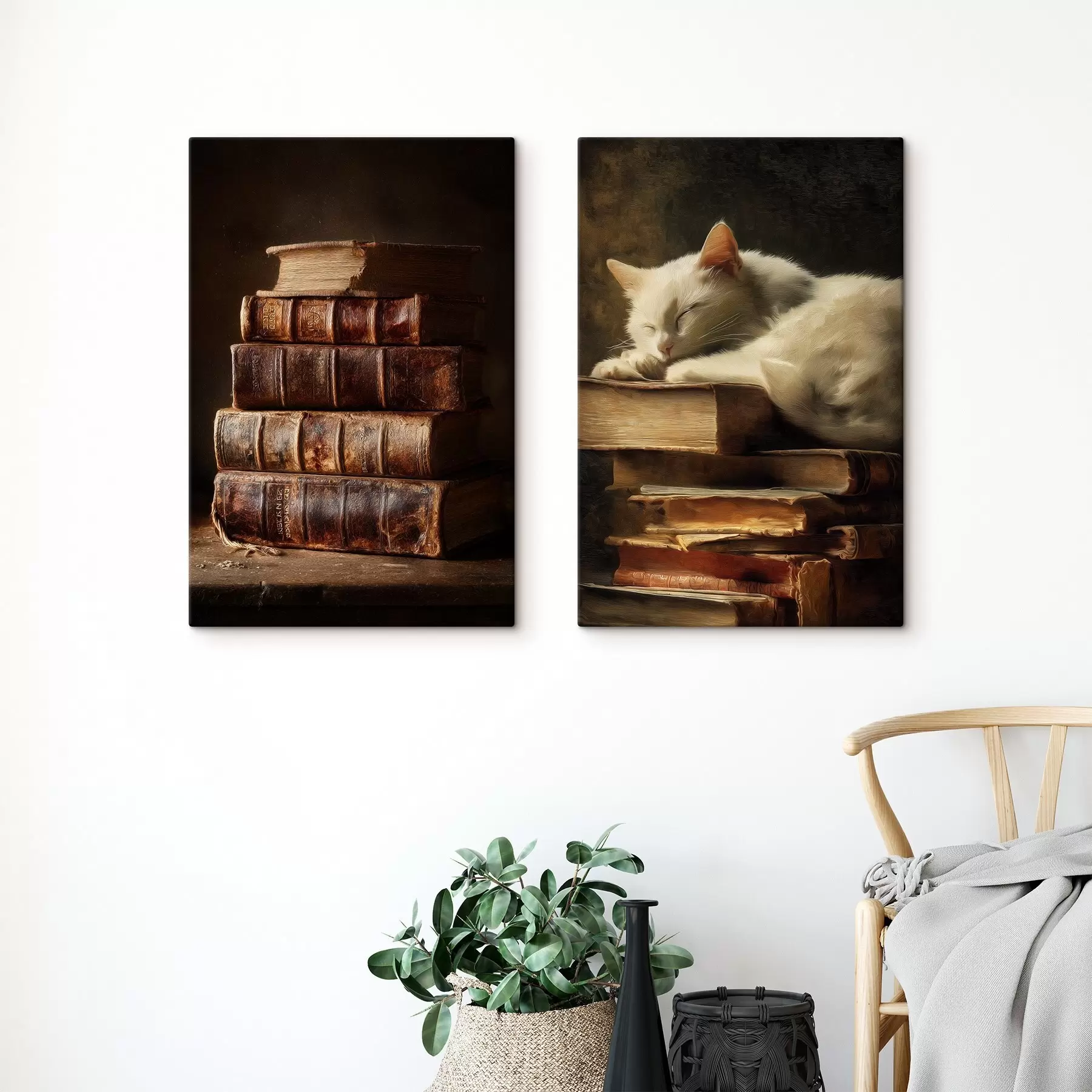 Fototapete Katze auf Büchern m00918