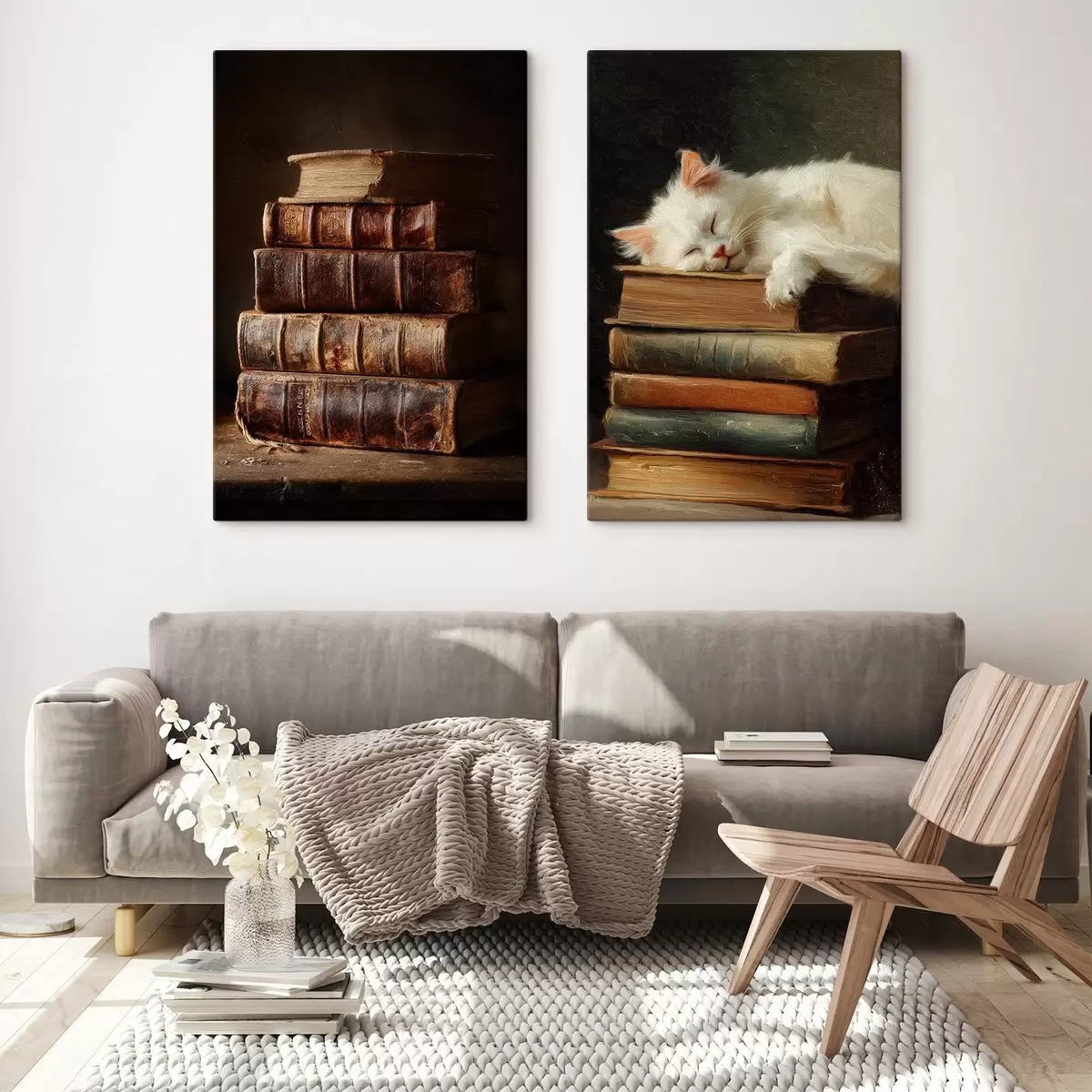 Fototapete Katze auf Büchern m00919