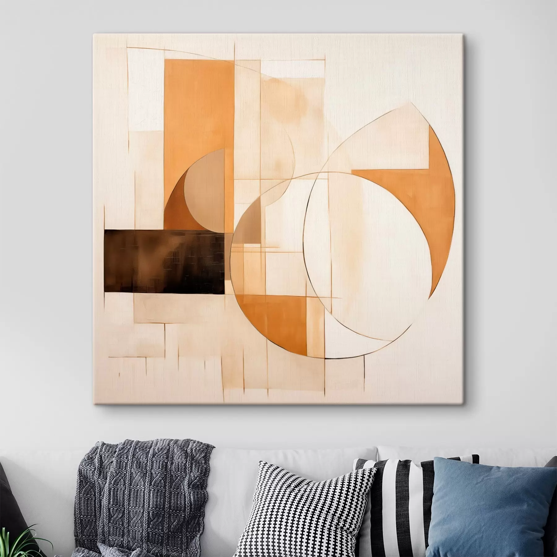 Fototapete Abstrakte minimalistische Komposition in warmen Farbtönen s46321