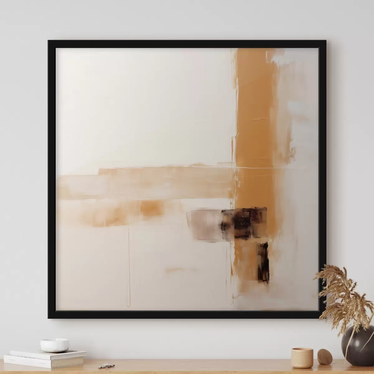 Poster Orange und braune Abstraktion f46307