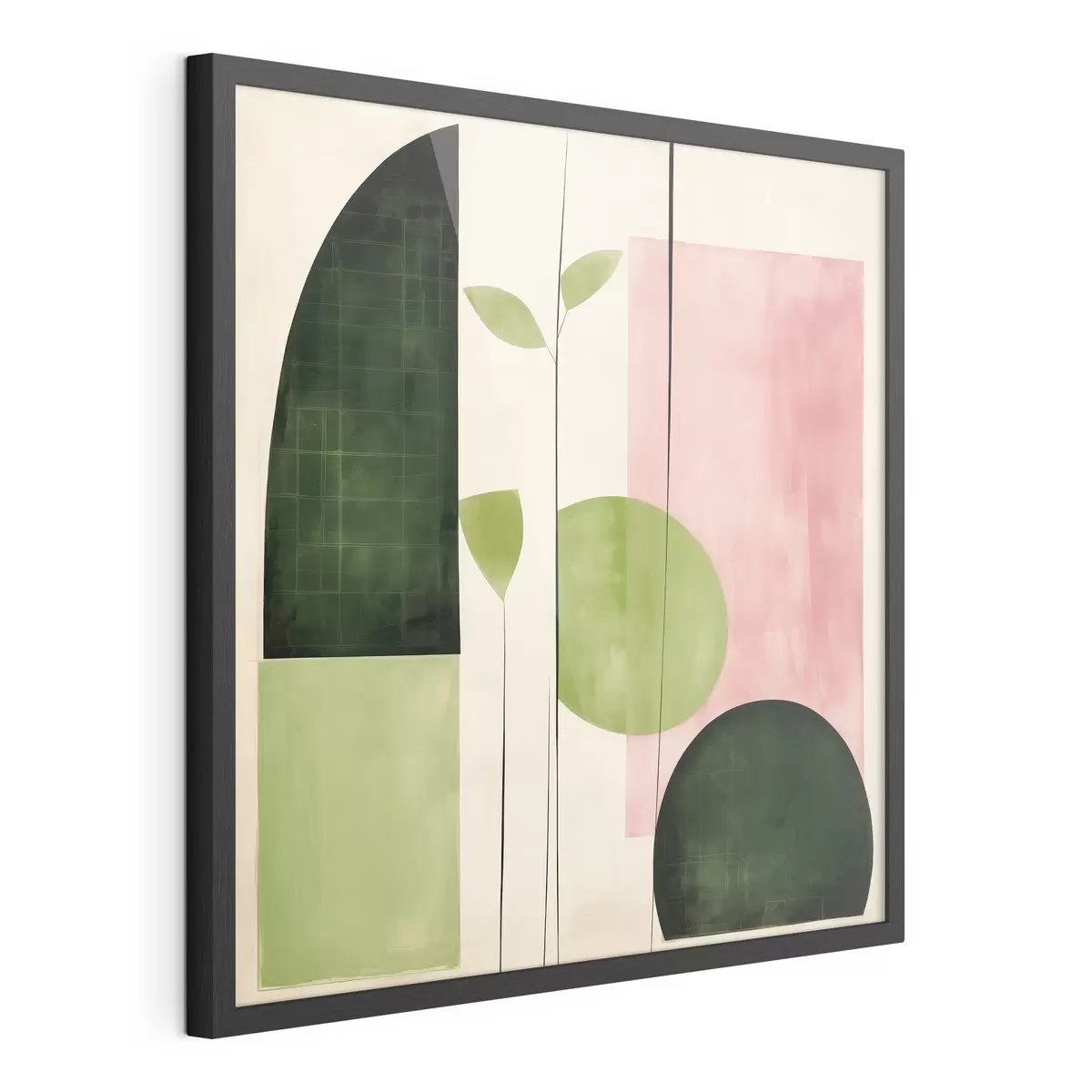 Poster Moderner minimalistischer Stil mit rosa und grünen Blöcken f46312