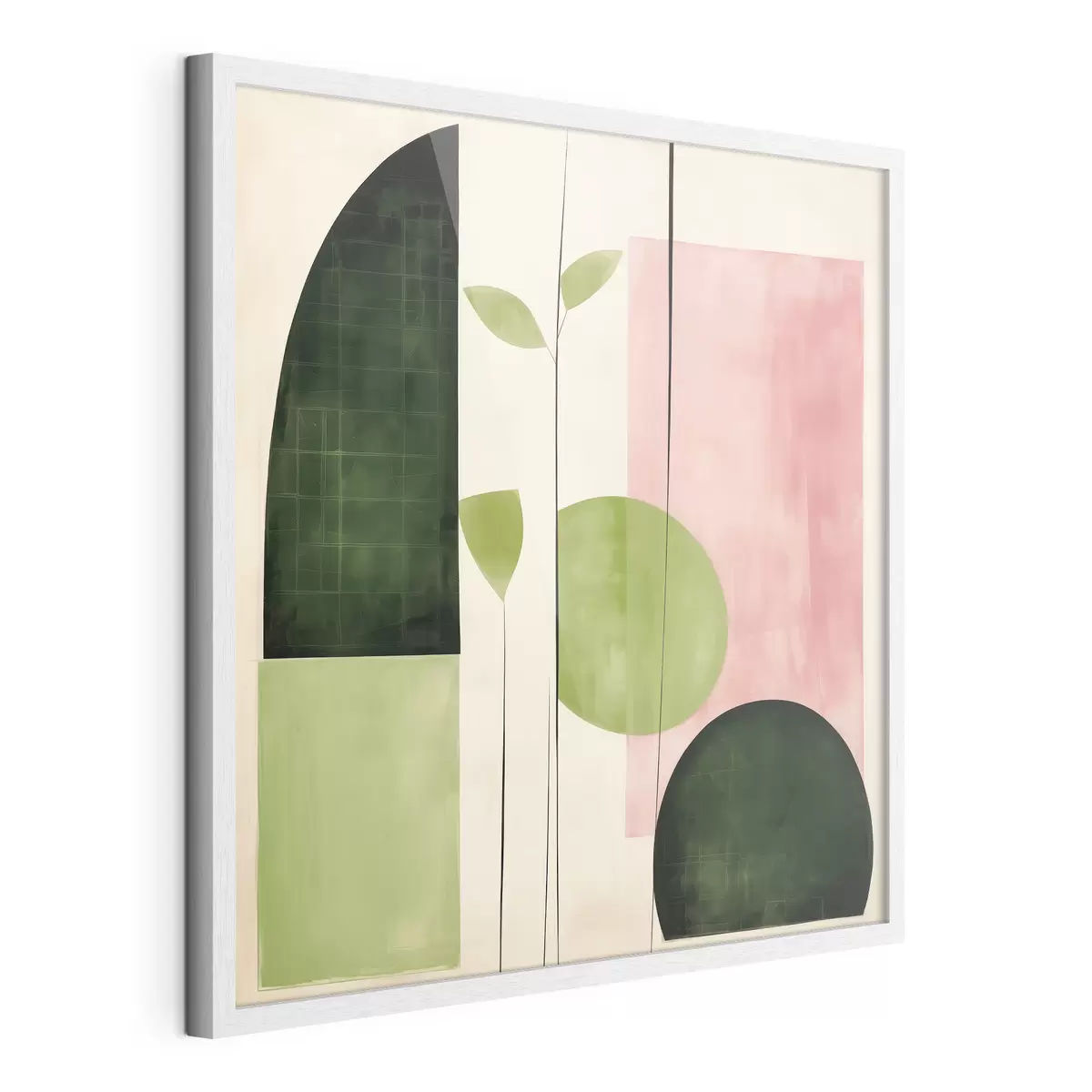 Poster Moderner minimalistischer Stil mit rosa und grünen Blöcken f46312