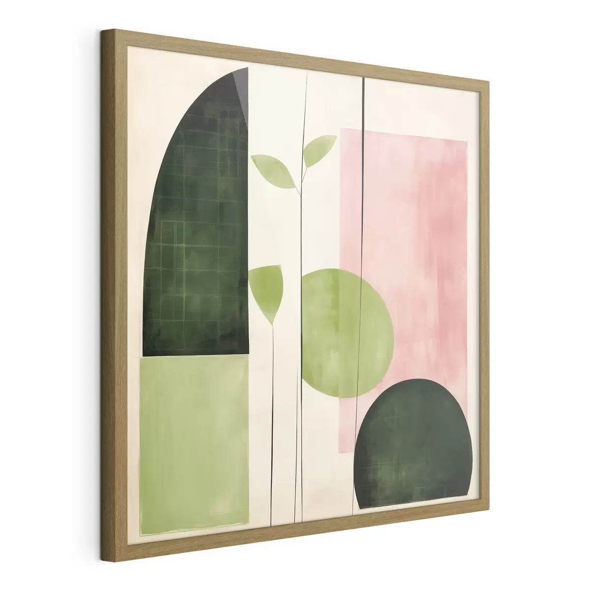 Poster Moderner minimalistischer Stil mit rosa und grünen Blöcken f46312