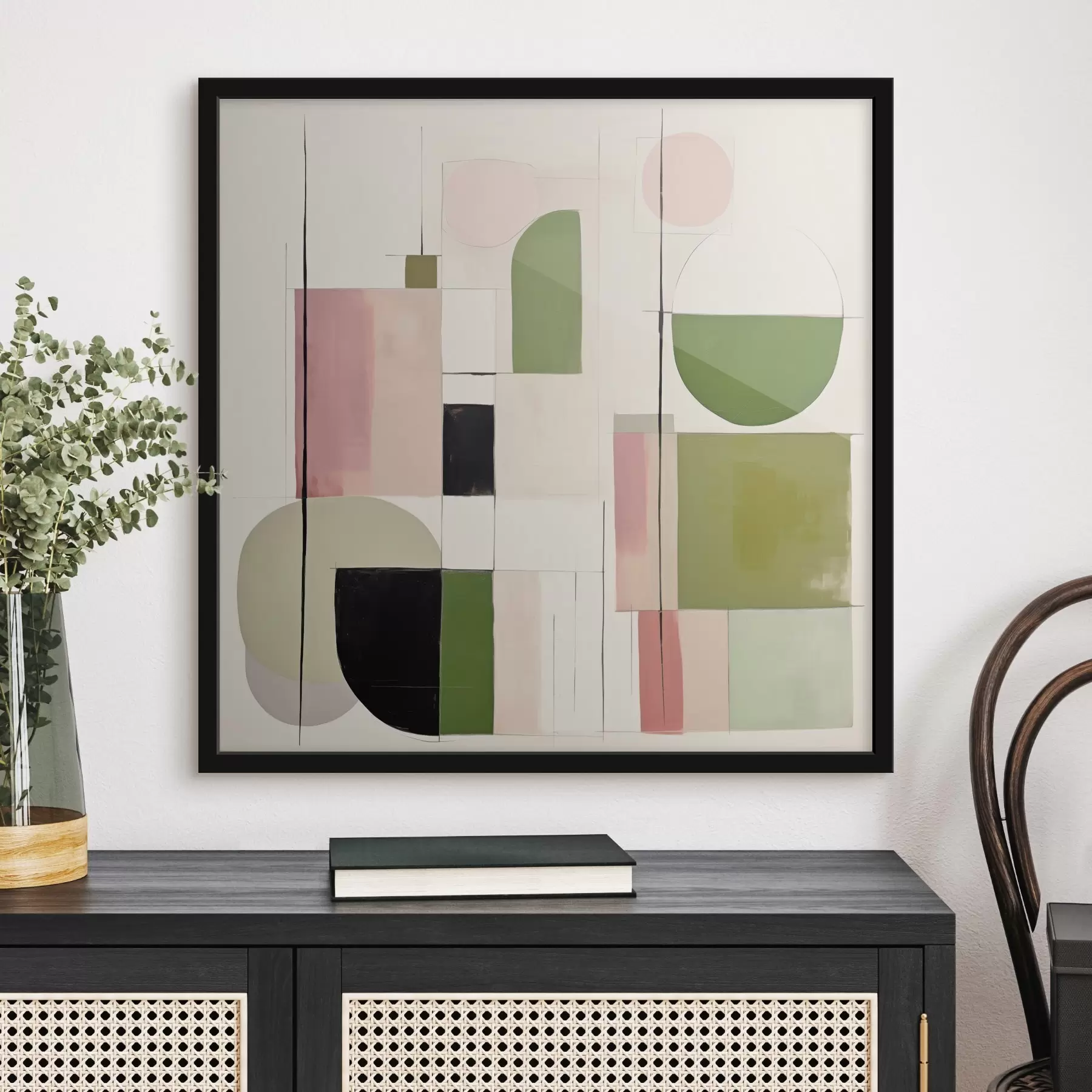 Fototapete Abstrakte Kunst mit bunten Blöcken und Linien f46313