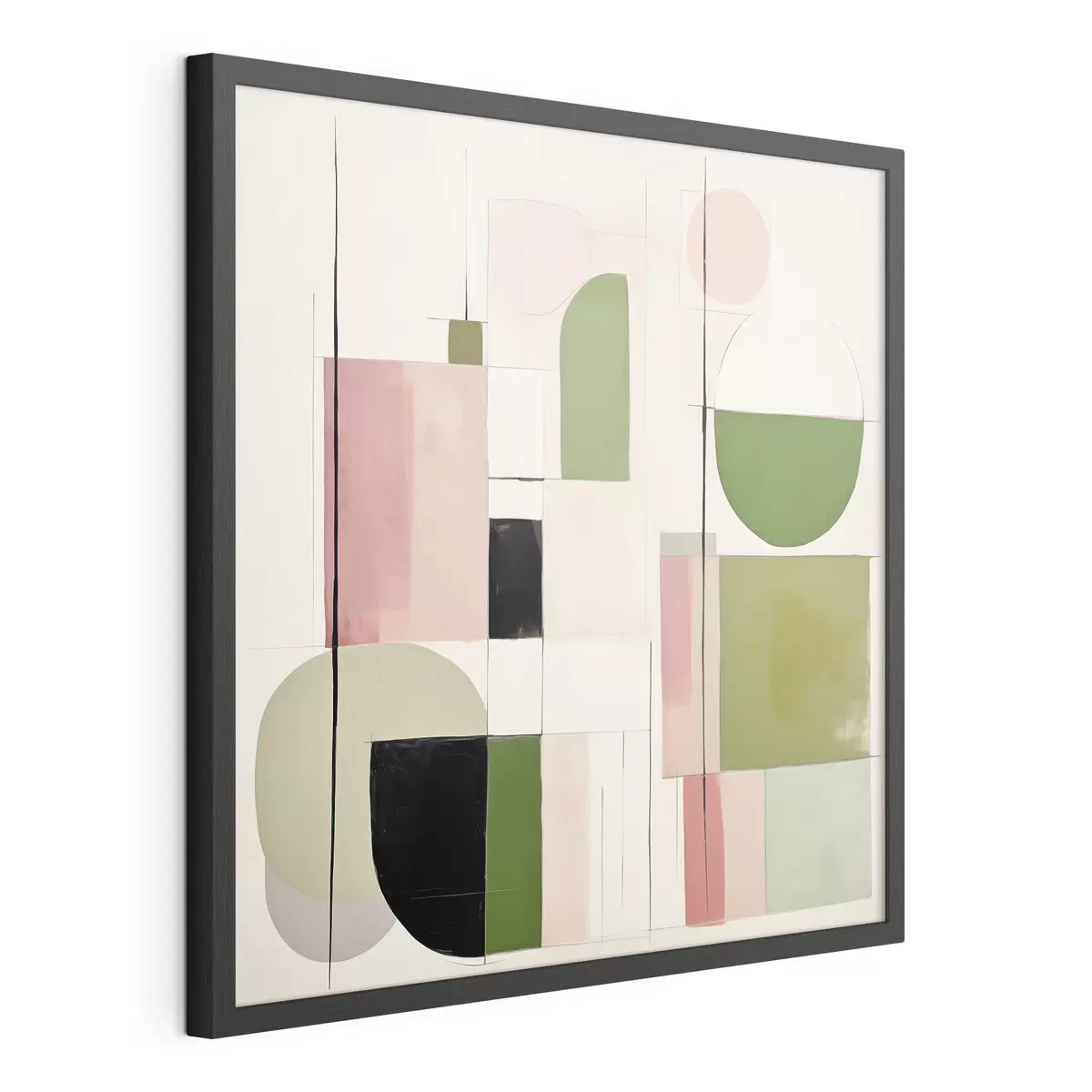 Poster Abstrakte Kunst mit bunten Blöcken und Linien f46313