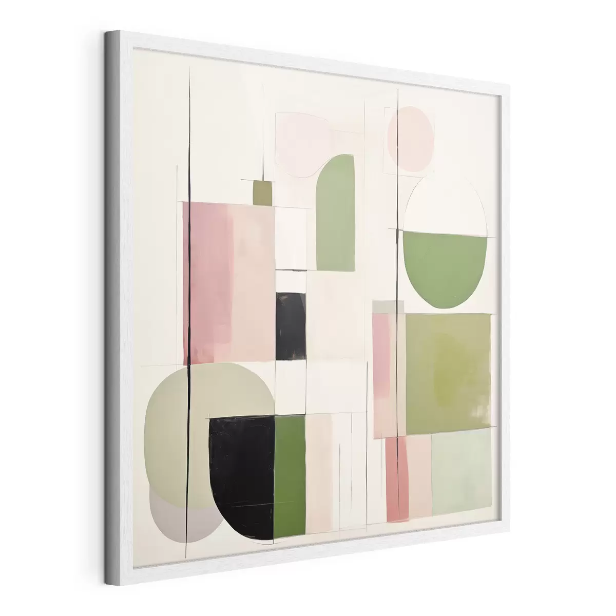 Poster Abstrakte Kunst mit bunten Blöcken und Linien f46313