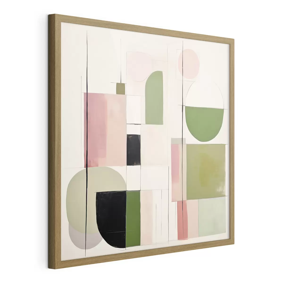 Poster Abstrakte Kunst mit bunten Blöcken und Linien f46313