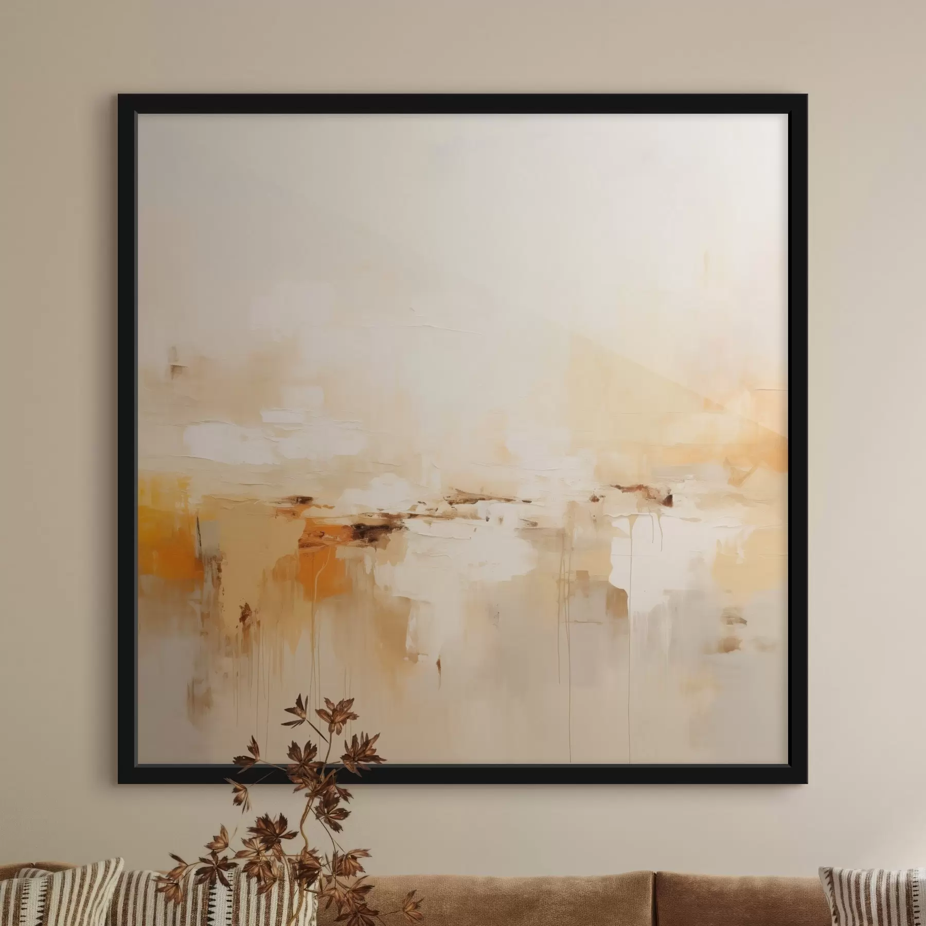 Fototapete Leichte Öl-Abstraktion mit orangefarbenen Akzenten f46315