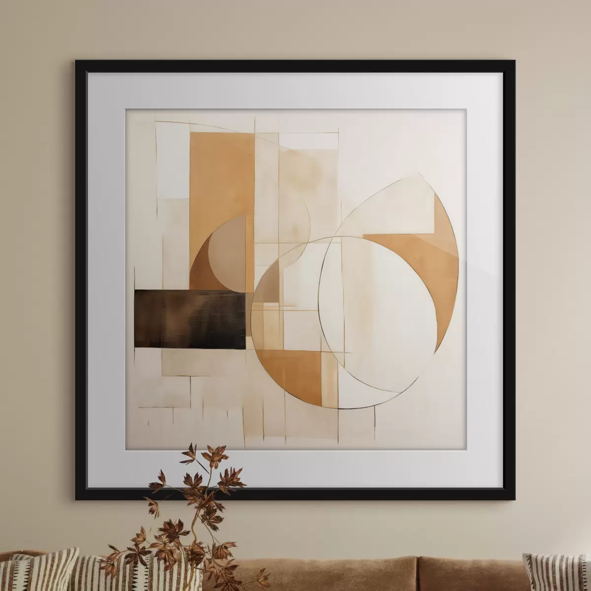 Poster Abstrakte minimalistische Komposition in warmen Farbtönen f46321