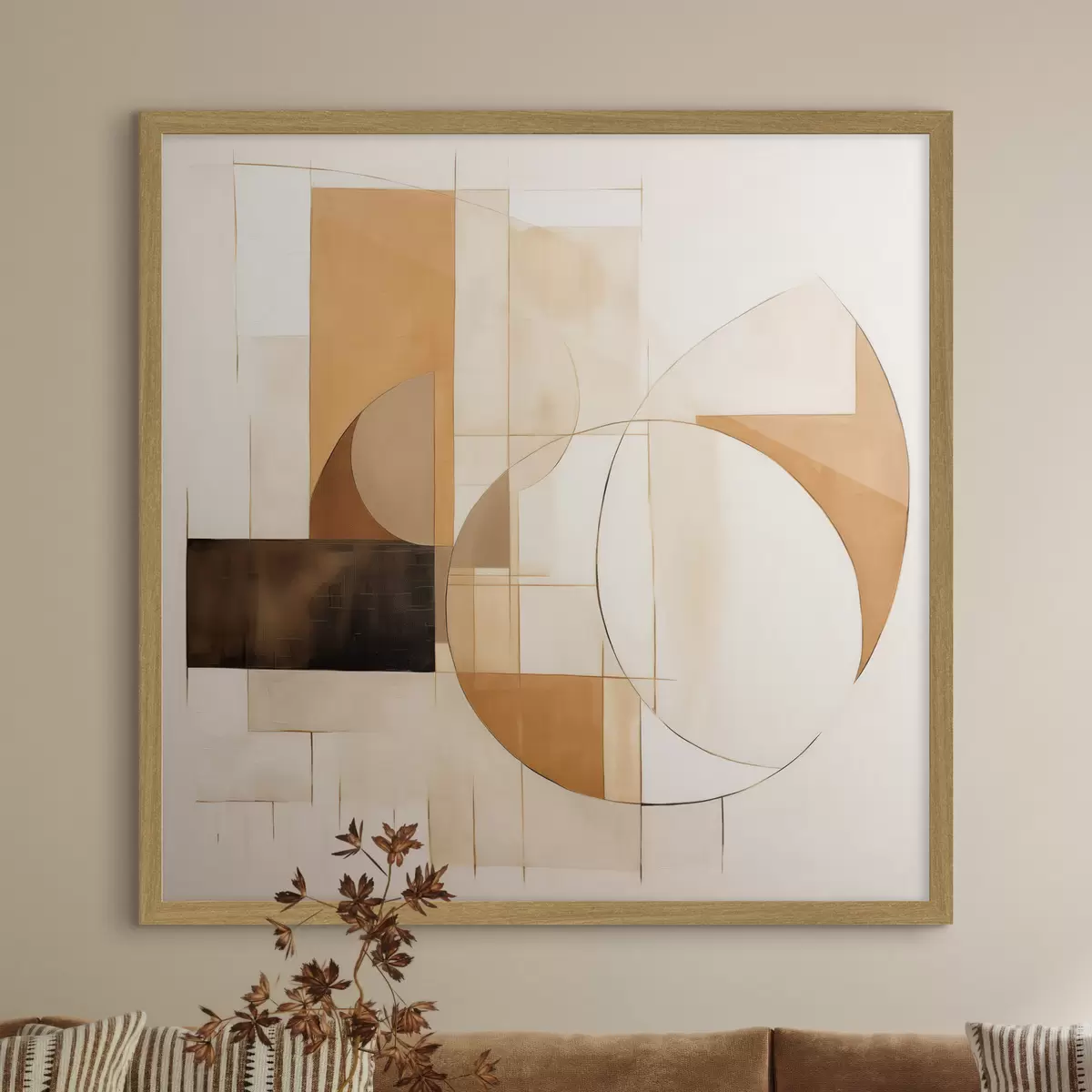 Poster Abstrakte minimalistische Komposition in warmen Farbtönen f46321
