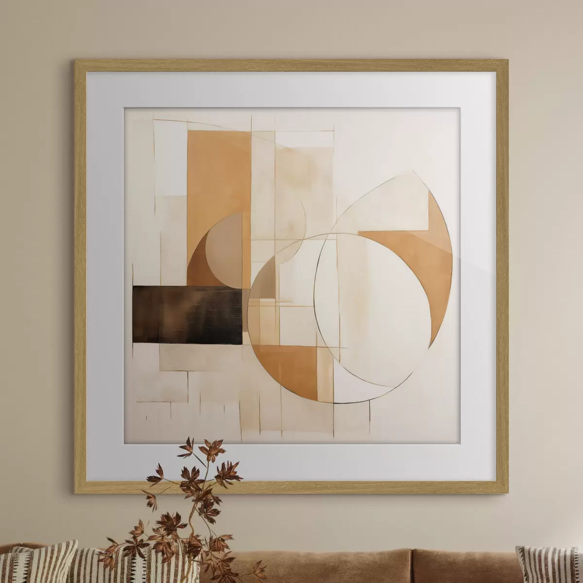 Poster Abstrakte minimalistische Komposition in warmen Farbtönen f46321
