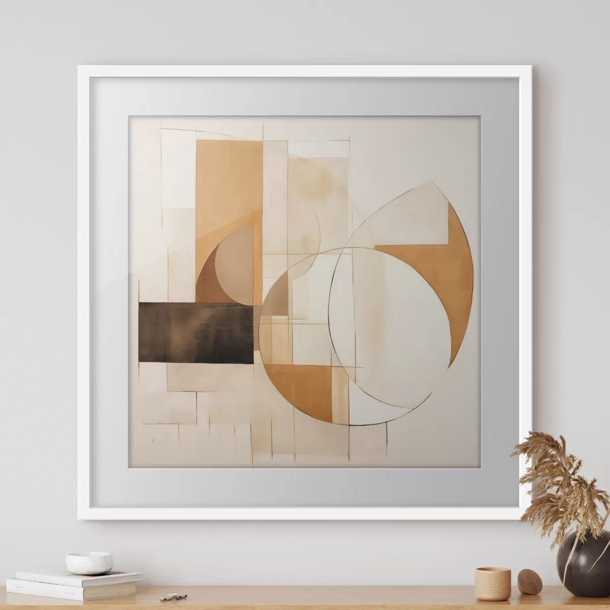 Poster Abstrakte minimalistische Komposition in warmen Farbtönen f46321
