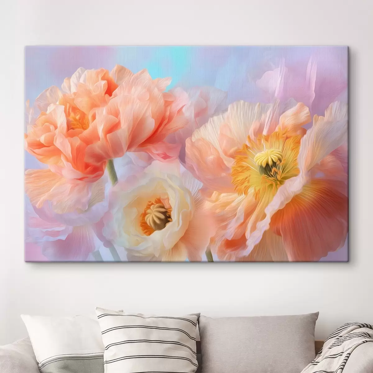 Fototapete Zarte Blumen in Pastelltönen mit sanfter Beleuchtung s46160