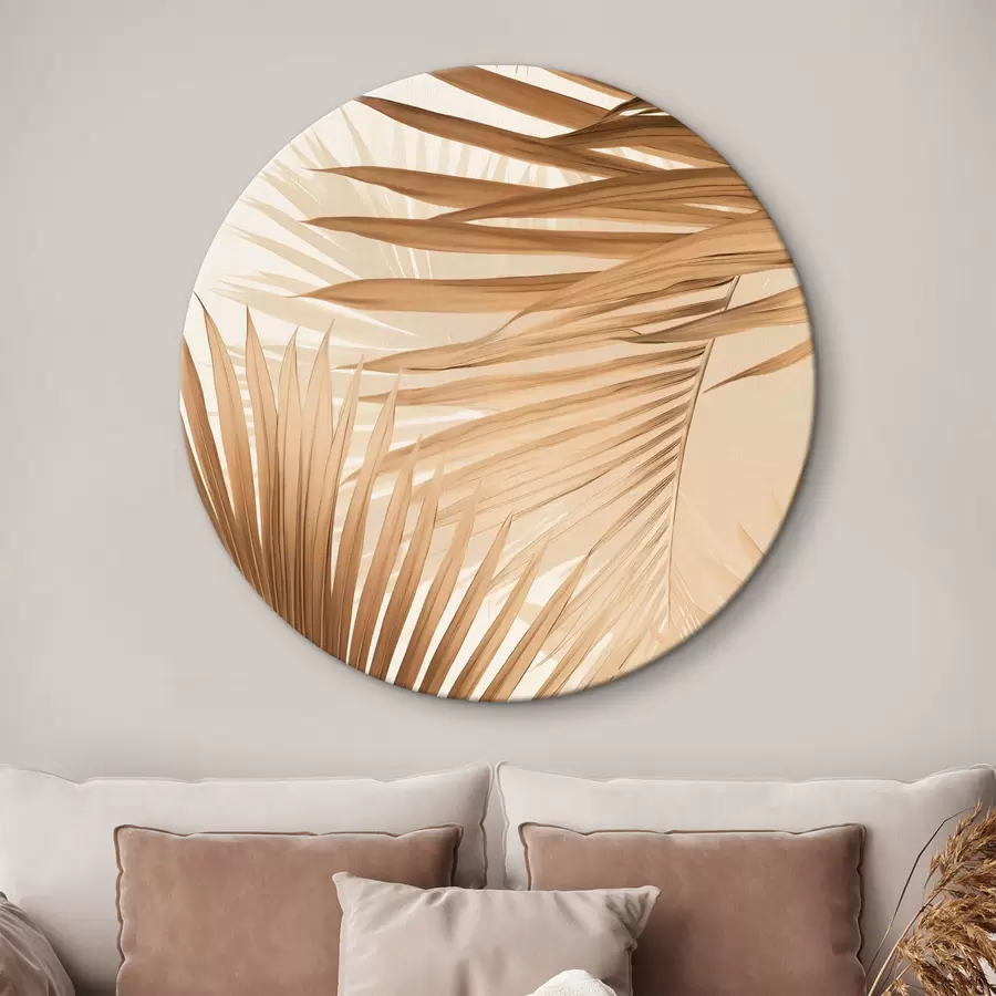 Fototapete Abstrakte Palmblätter in Brauntönen, tropisch, botanisch, Natur, minimalistisch, elegant, modernes Design r46275