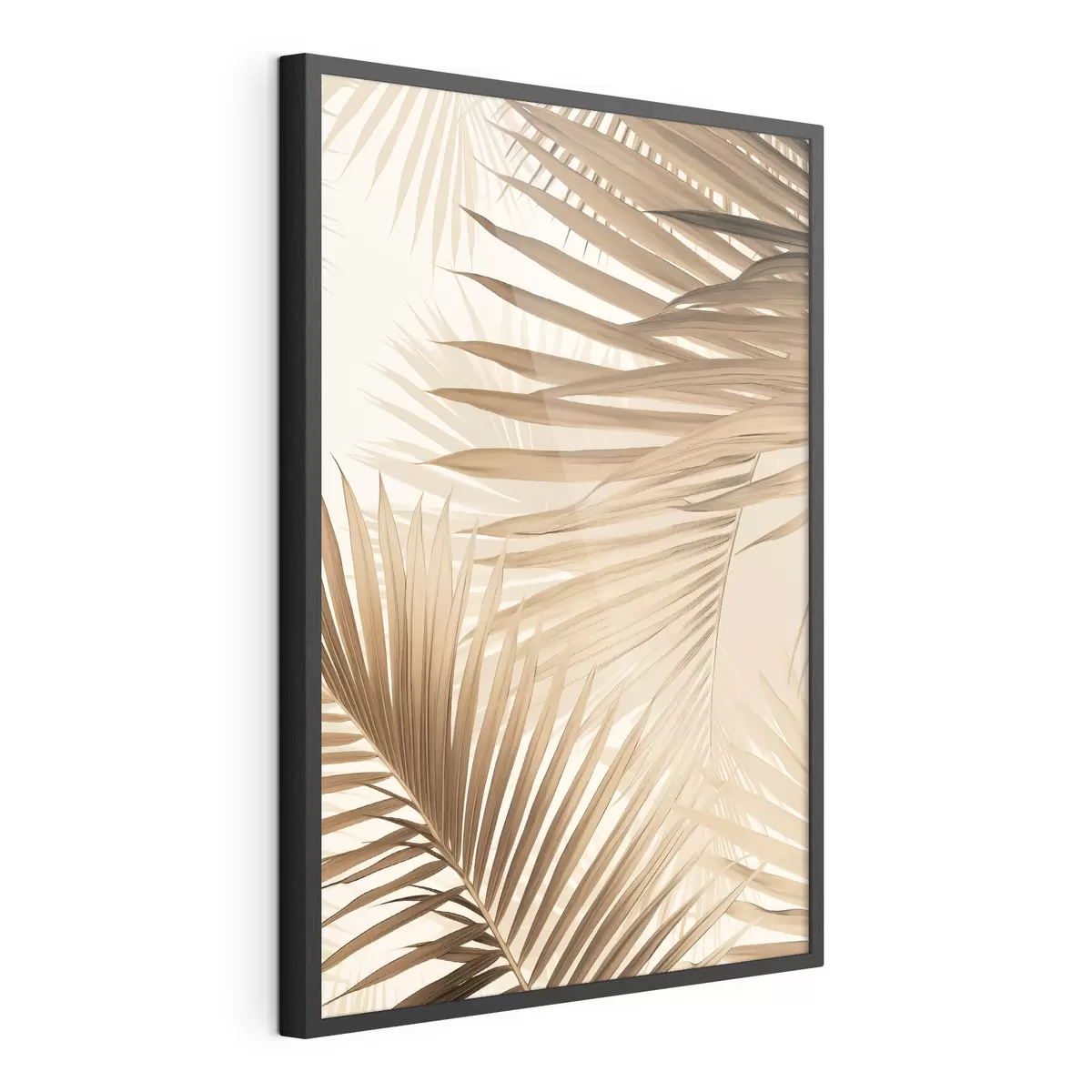 Poster Abstrakte Palmblätter in Brauntönen, tropisch, botanisch, Natur, minimalistisch, elegant, modernes Design f46275