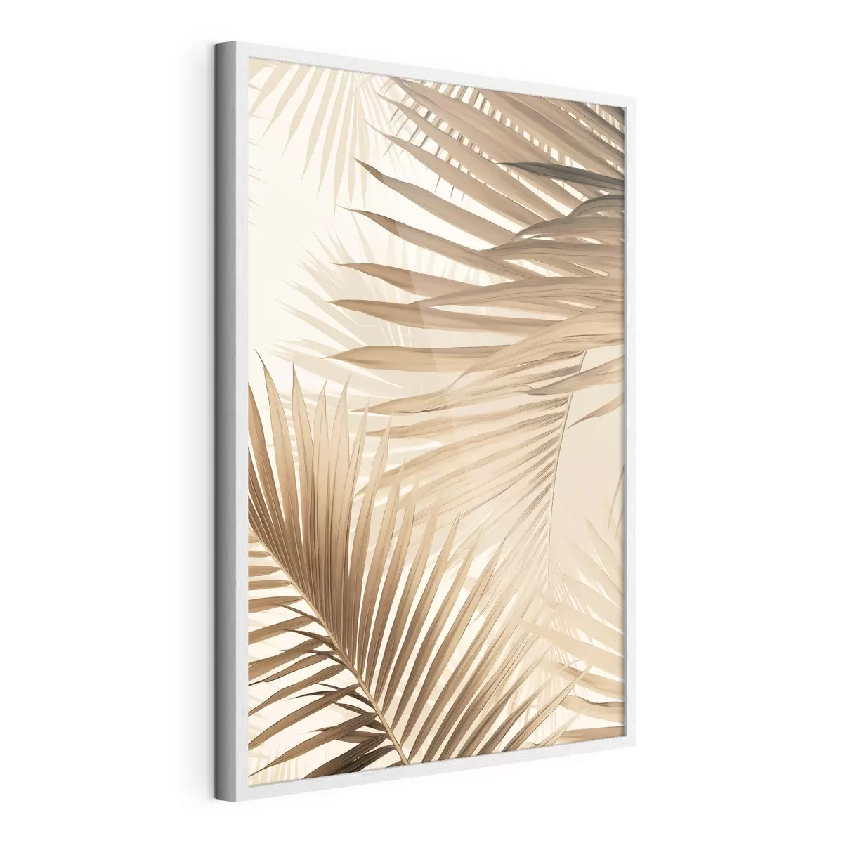 Poster Abstrakte Palmblätter in Brauntönen, tropisch, botanisch, Natur, minimalistisch, elegant, modernes Design f46275
