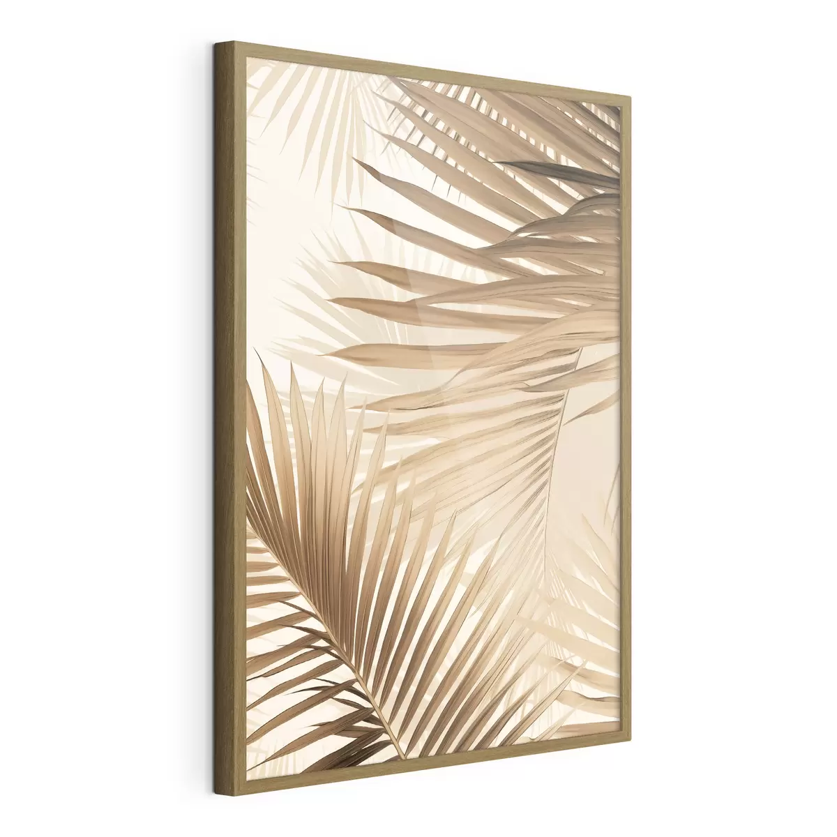 Poster Abstrakte Palmblätter in Brauntönen, tropisch, botanisch, Natur, minimalistisch, elegant, modernes Design f46275