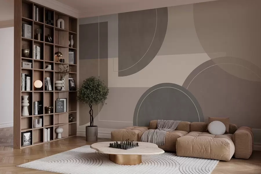 Fototapete moderne Geometrie in natürlichen Farben w04811