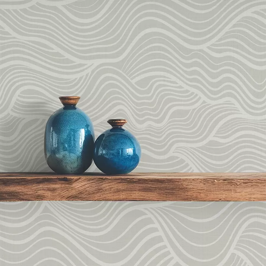 Fototapete Wellen auf grau-olivem Hintergrund mit Stoffstruktur a00681 Fototapete Wellen auf grau-olivem Hintergrund mit Stoffstruktur a00681