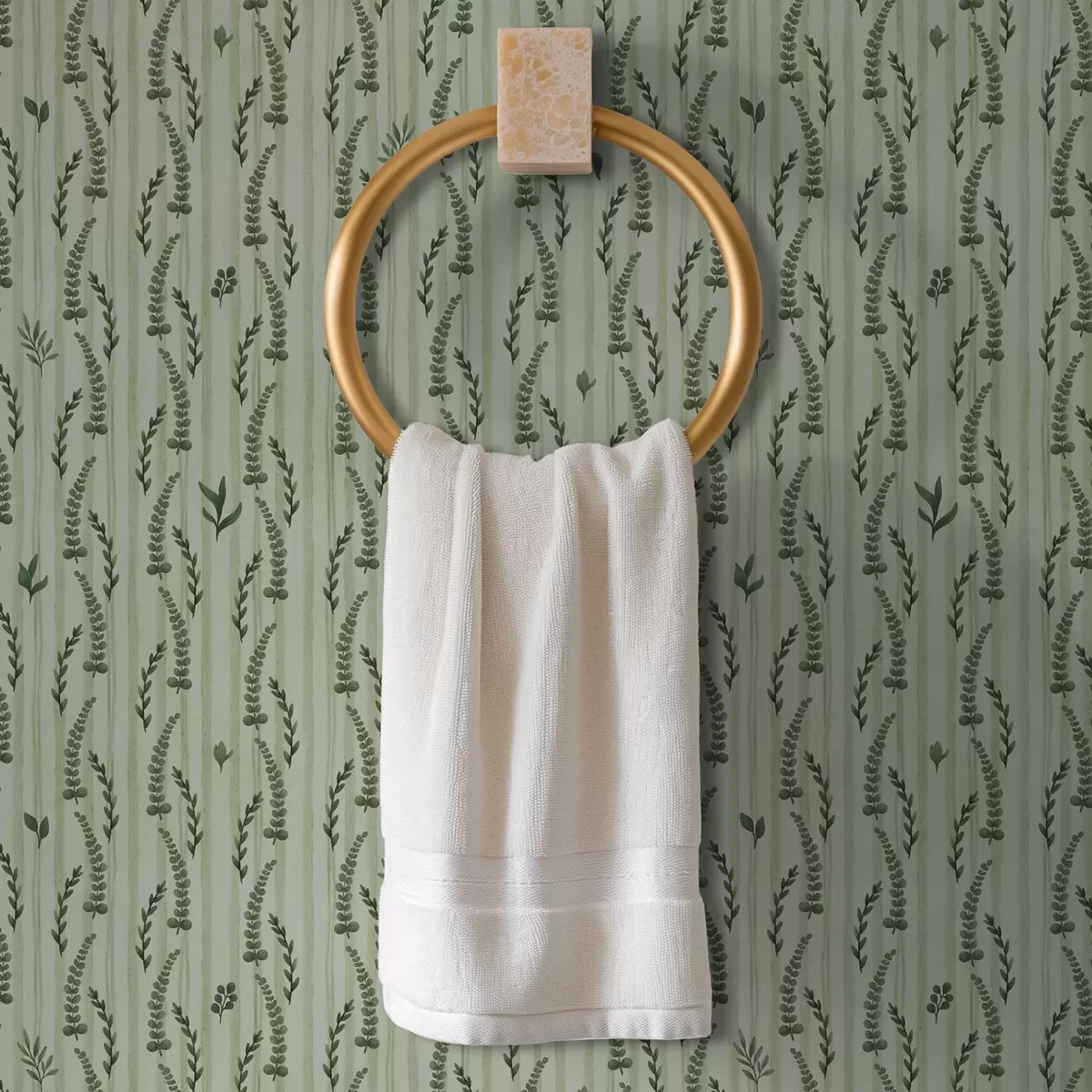 Tapete Dichtes grünes Gras und Triebe auf Minze mit Streifen a00819 Tapete Dichtes grünes Gras und Triebe auf Minze mit Streifen a00819