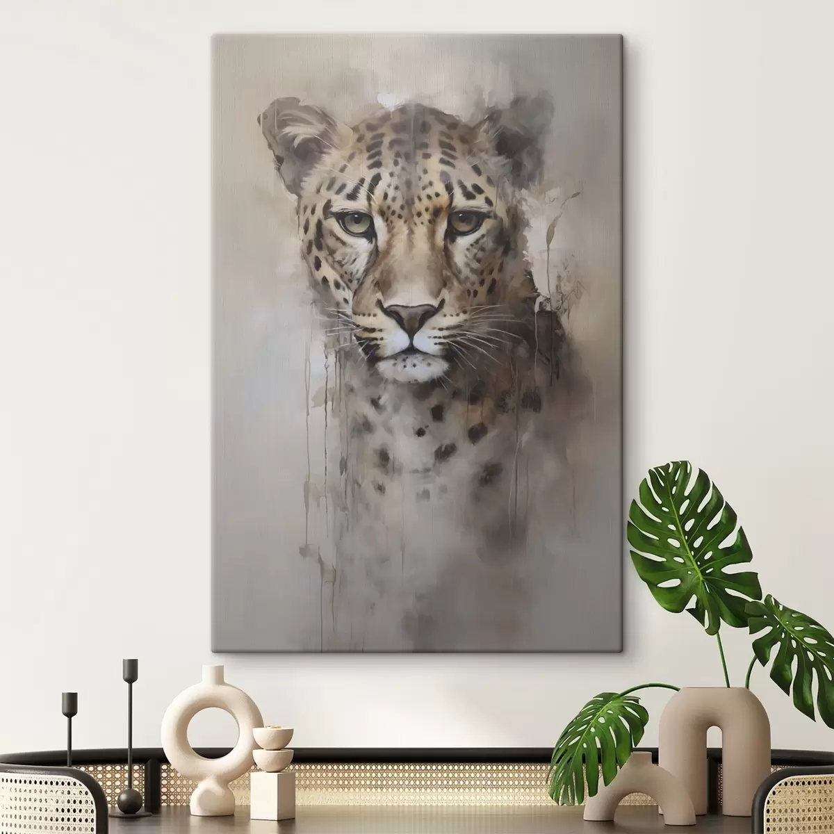 Fototapete Leopardenimitat-Gemälde s46434