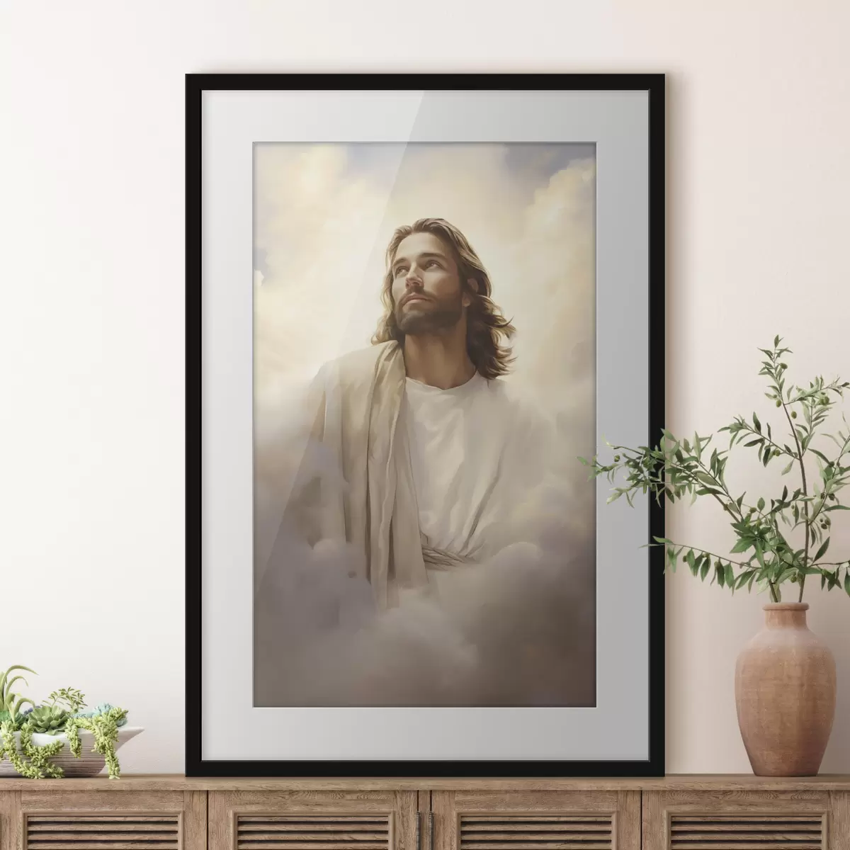 Poster Jesus zwischen den Wolken f46445