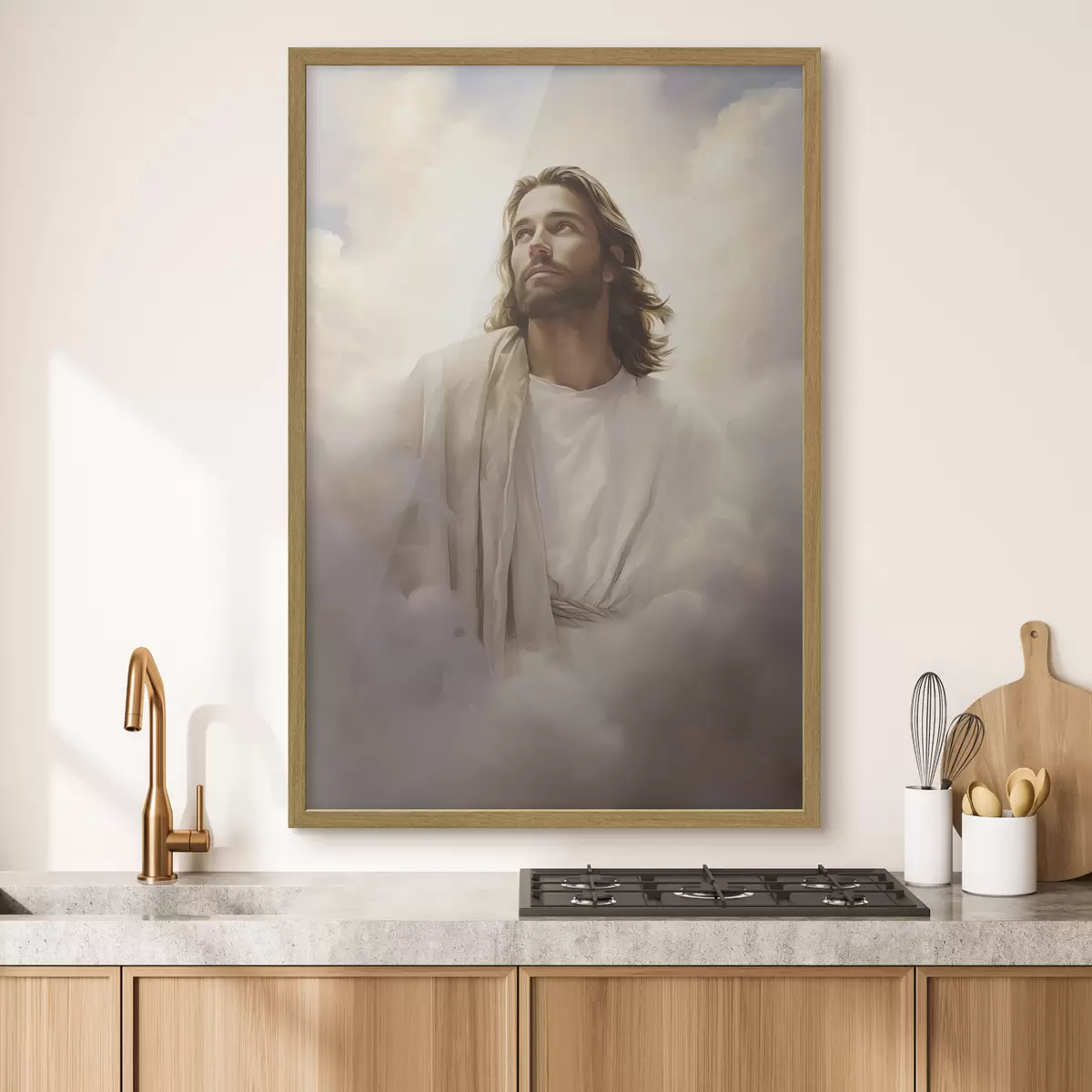 Poster Jesus zwischen den Wolken f46445
