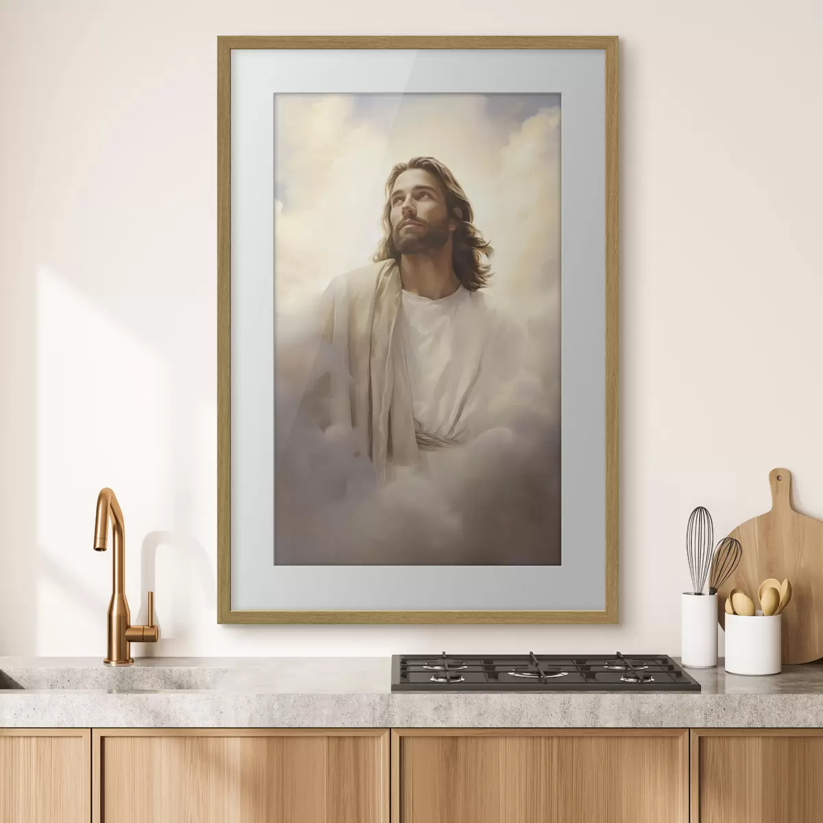 Poster Jesus zwischen den Wolken f46445