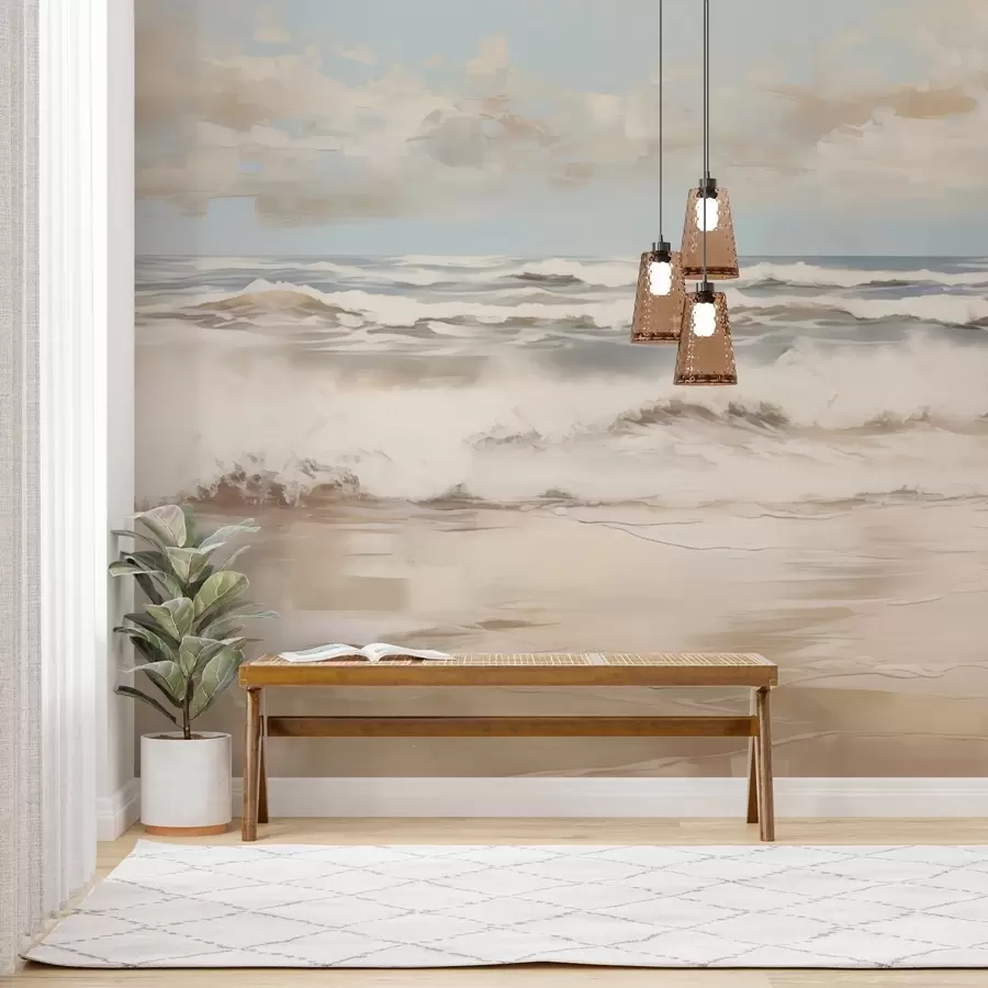 Fototapete Pastellfarbene Meereslandschaft w04836