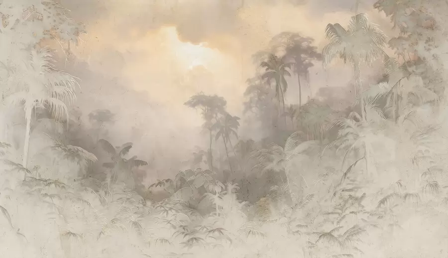 Fototapete Stilisierter Dschungel an der Wand w04839