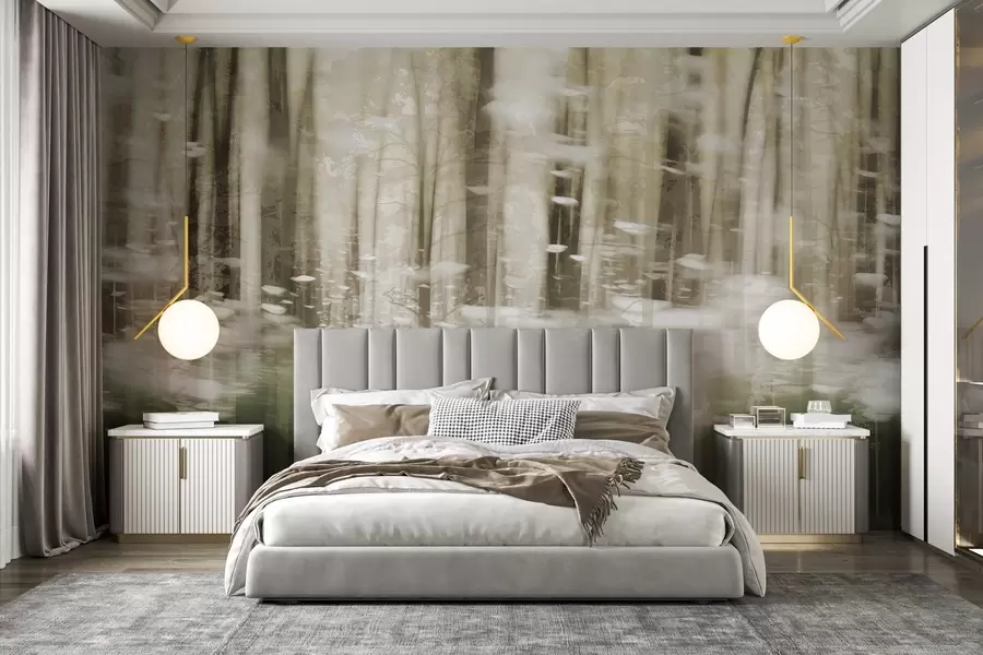 Fototapete Stilisierte Baumstämme in Pastellfarben w04844