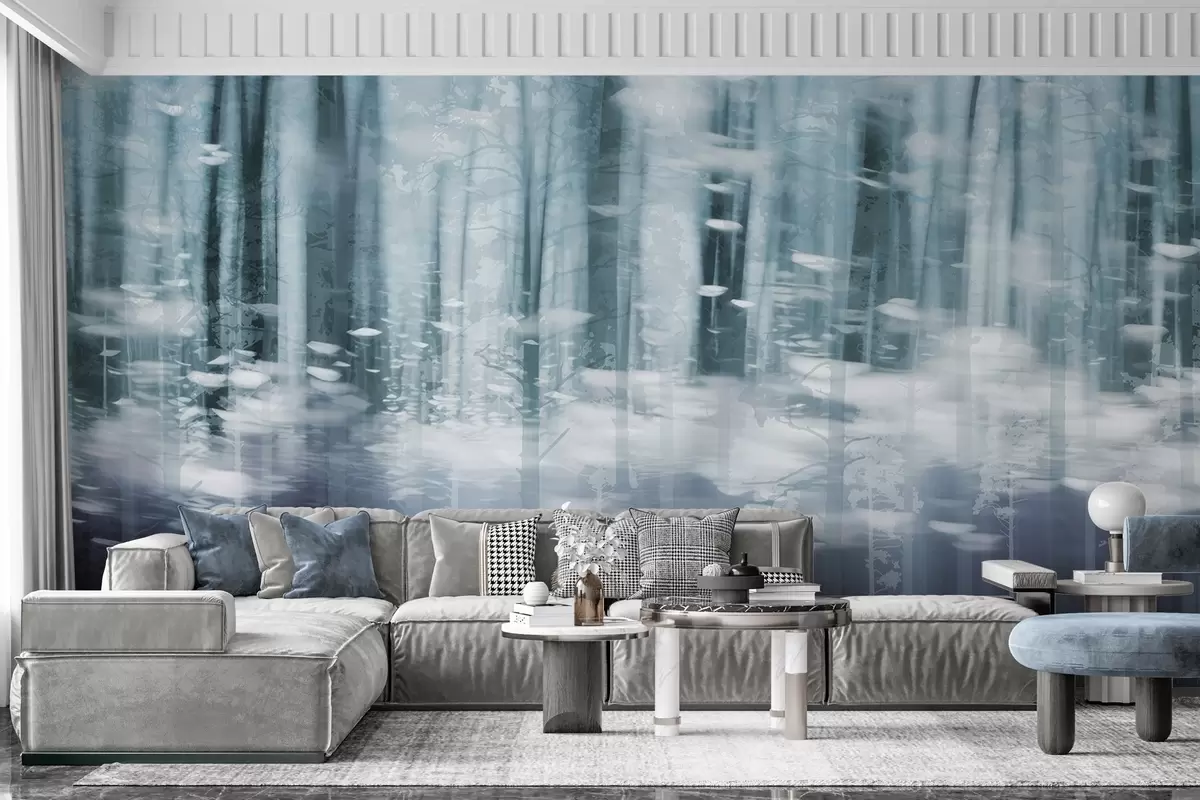 Fototapete Stilisierte Baumstämme in Pastellfarben w04844v1