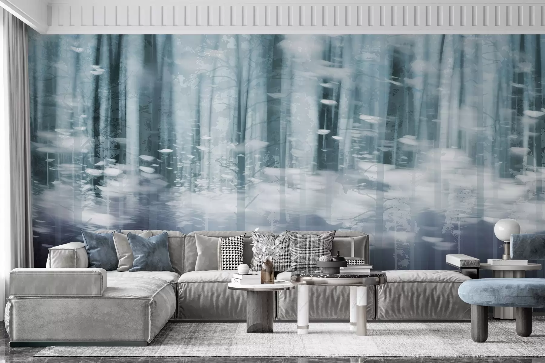 Fototapete Stilisierte Baumstämme in Pastellfarben w04844v1