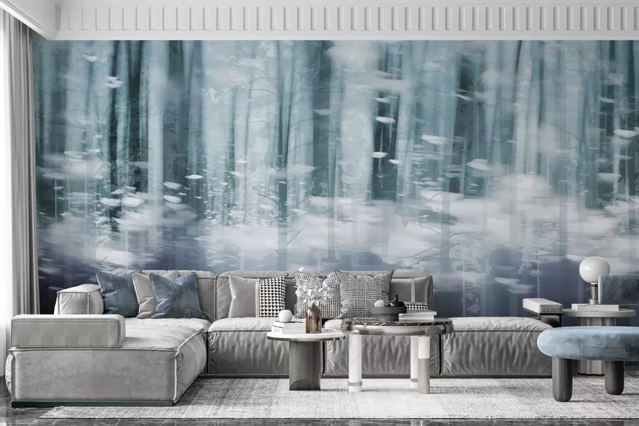 Fototapete Stilisierte Baumstämme in Pastellfarben w04844v1