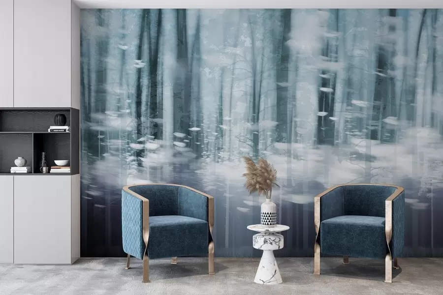 Fototapete Stilisierte Baumstämme in Pastellfarben w04844v1