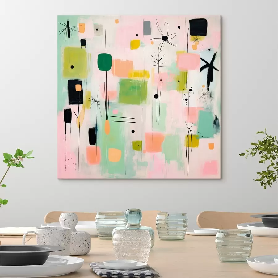 Fototapete Abstrakte Blumen, leichte Komposition im Ölstil s46325 Fototapete Abstrakte Blumen, leichte Komposition im Ölstil s46325