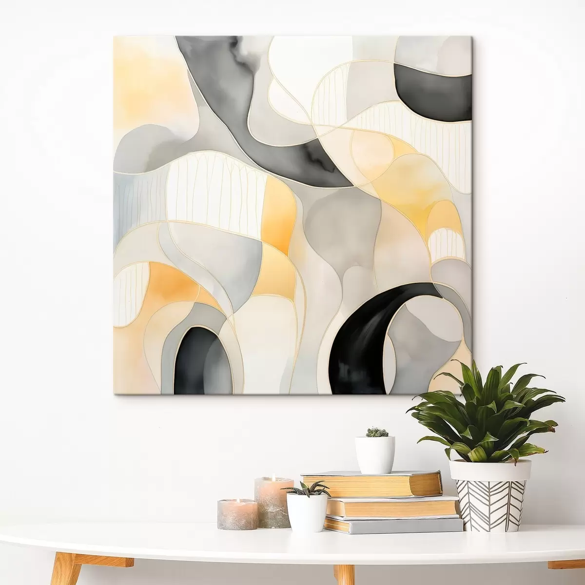 Fototapete Wellenförmige Formen im Alkohol-Tinten-Stil s46329