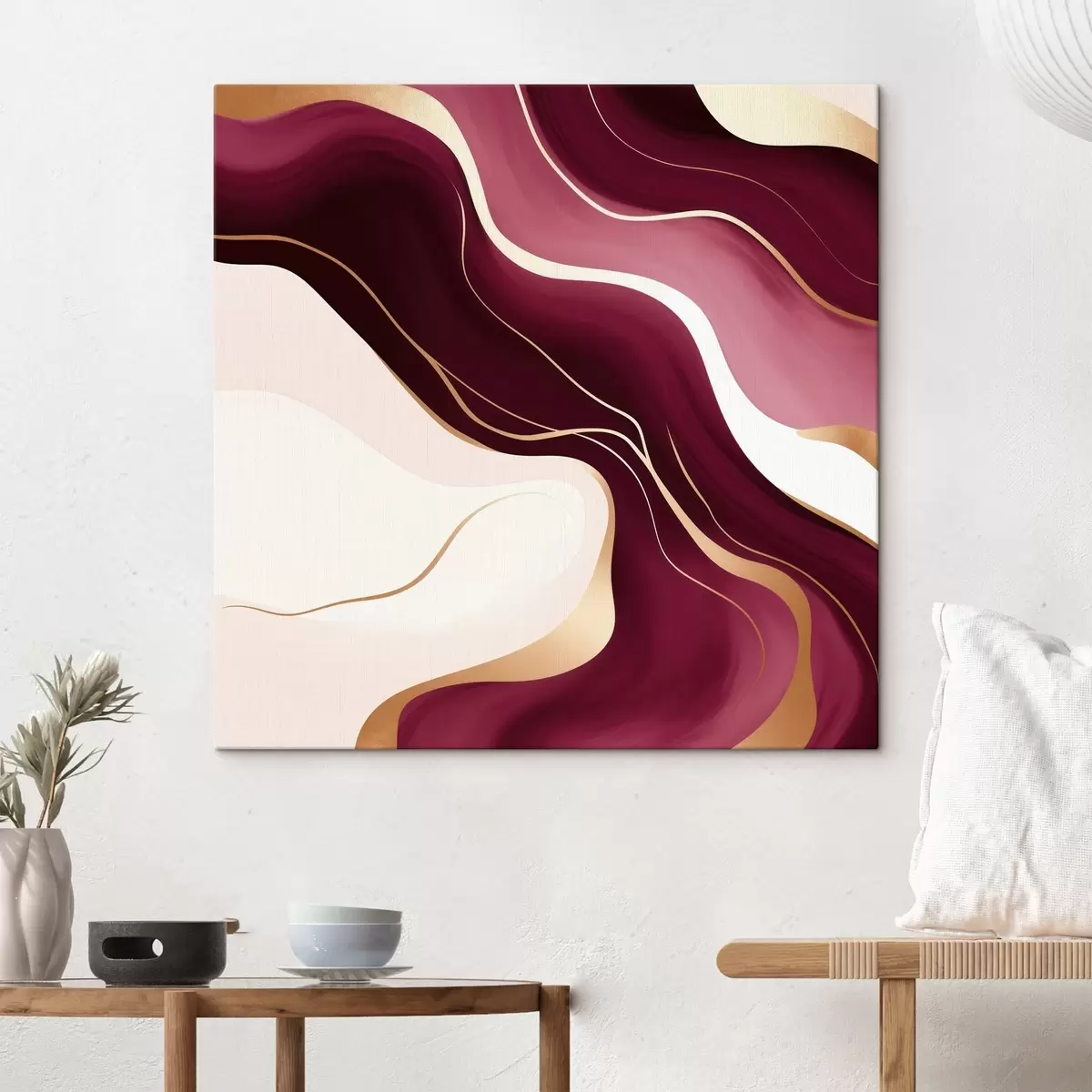 Fototapete Geschmeidige Formen, Trauben- und Rosé-Farbpalette s46330