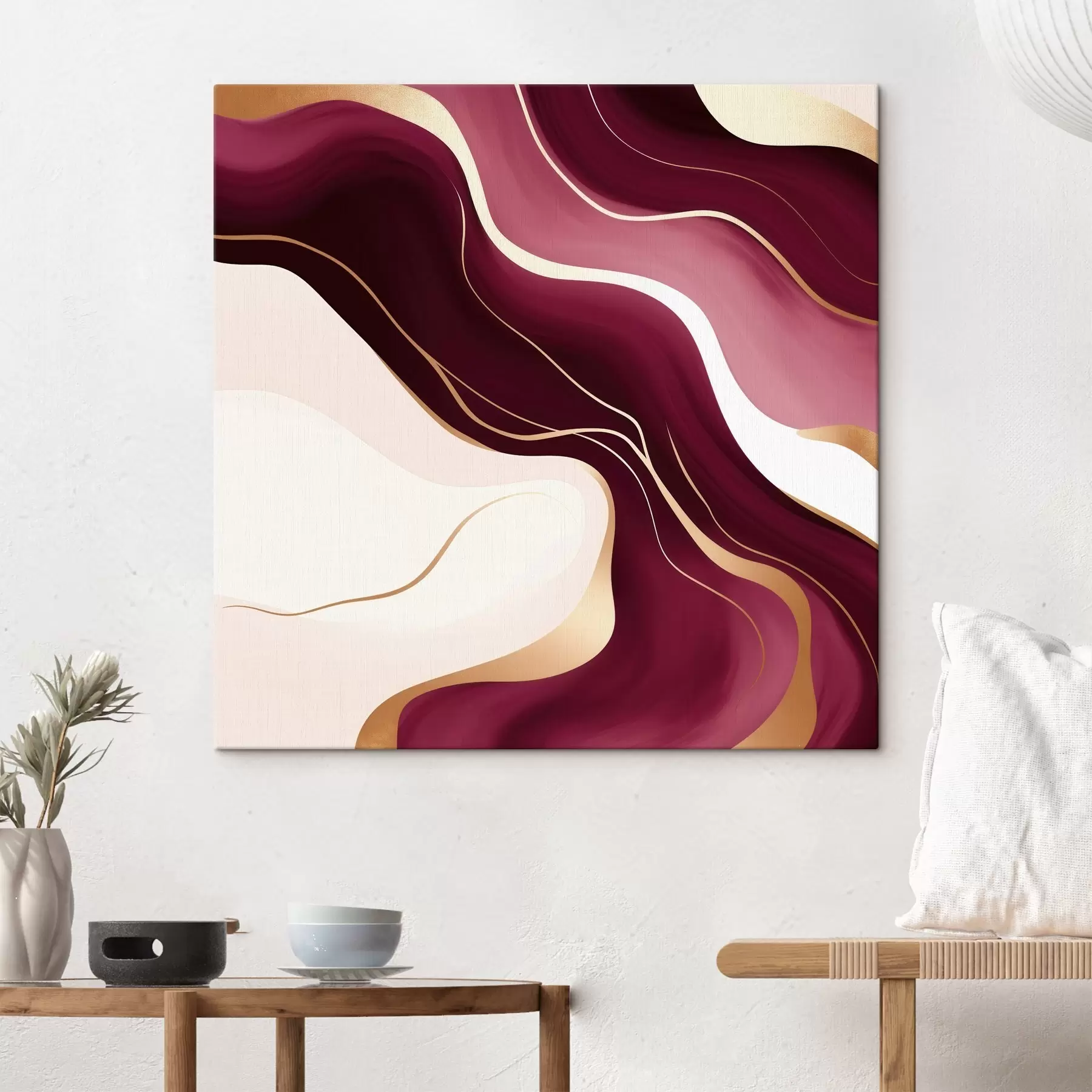 Fototapete Geschmeidige Formen, Trauben- und Rosé-Farbpalette s46330