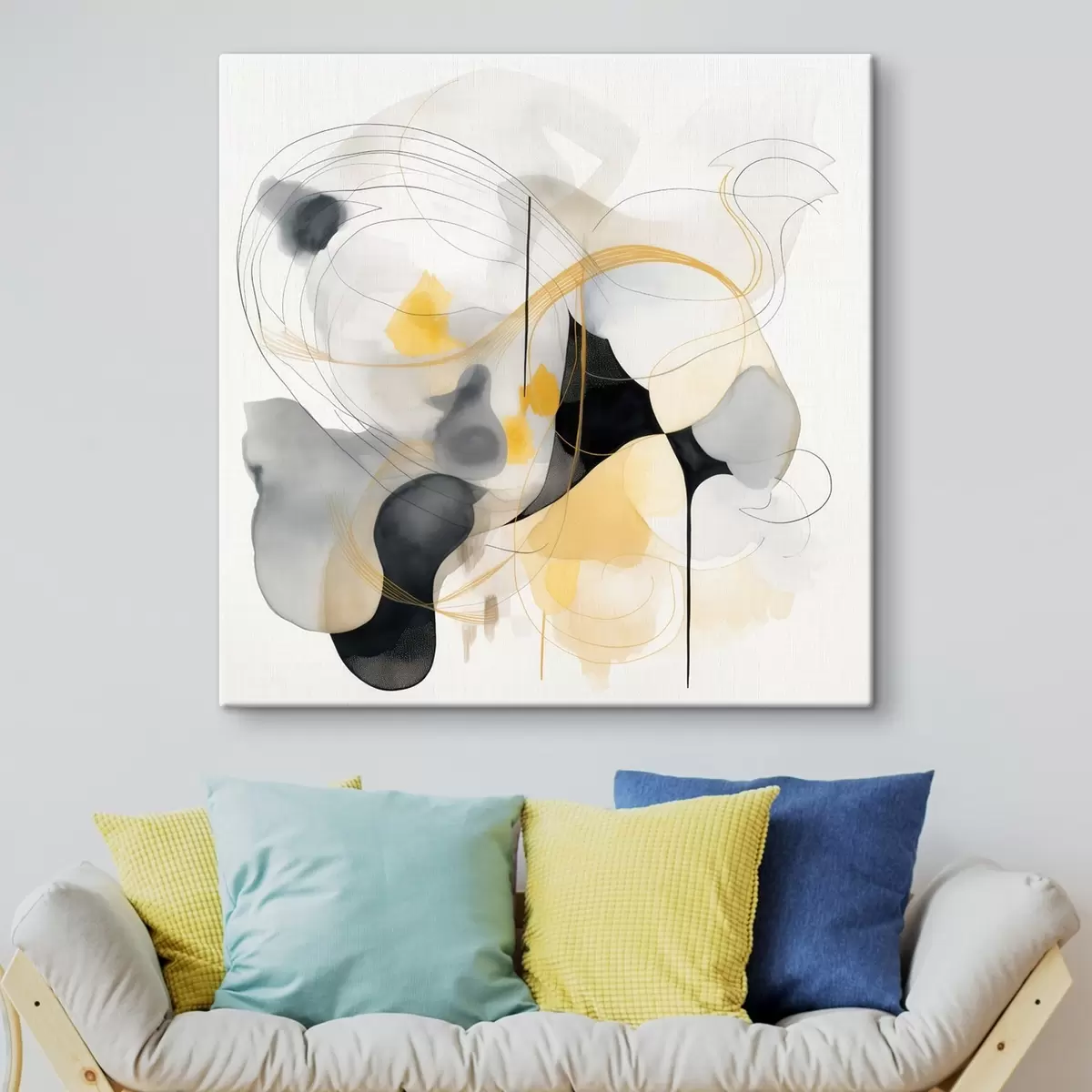 Fototapete Chaotische Linien und Flecken im modernen Stil s46335