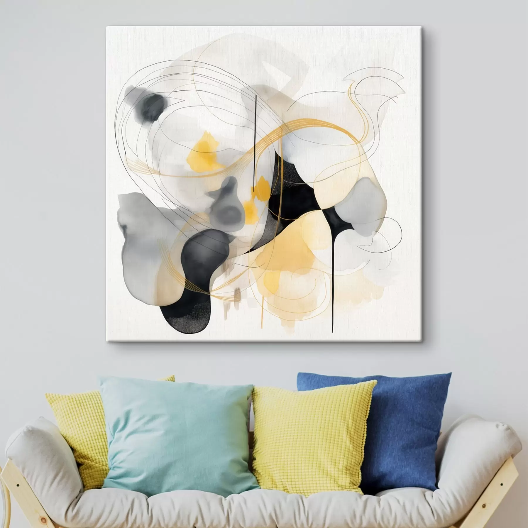 Fototapete Chaotische Linien und Flecken im modernen Stil s46335 Fototapete Chaotische Linien und Flecken im modernen Stil s46335