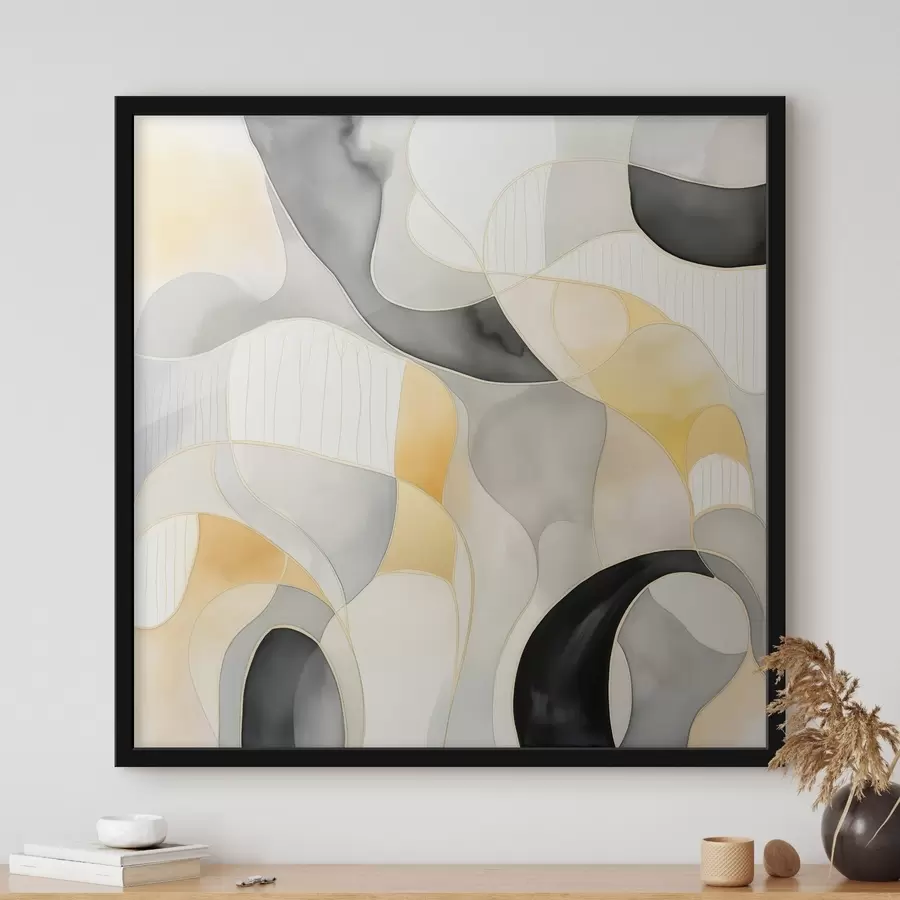 Fototapete Wellenförmige Formen im Alkohol-Tinten-Stil f46329