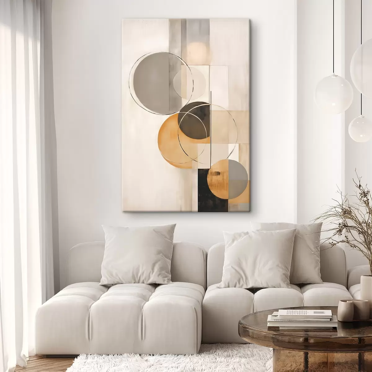 Fototapete Geometrische Abstraktion mit Kreisen s46358