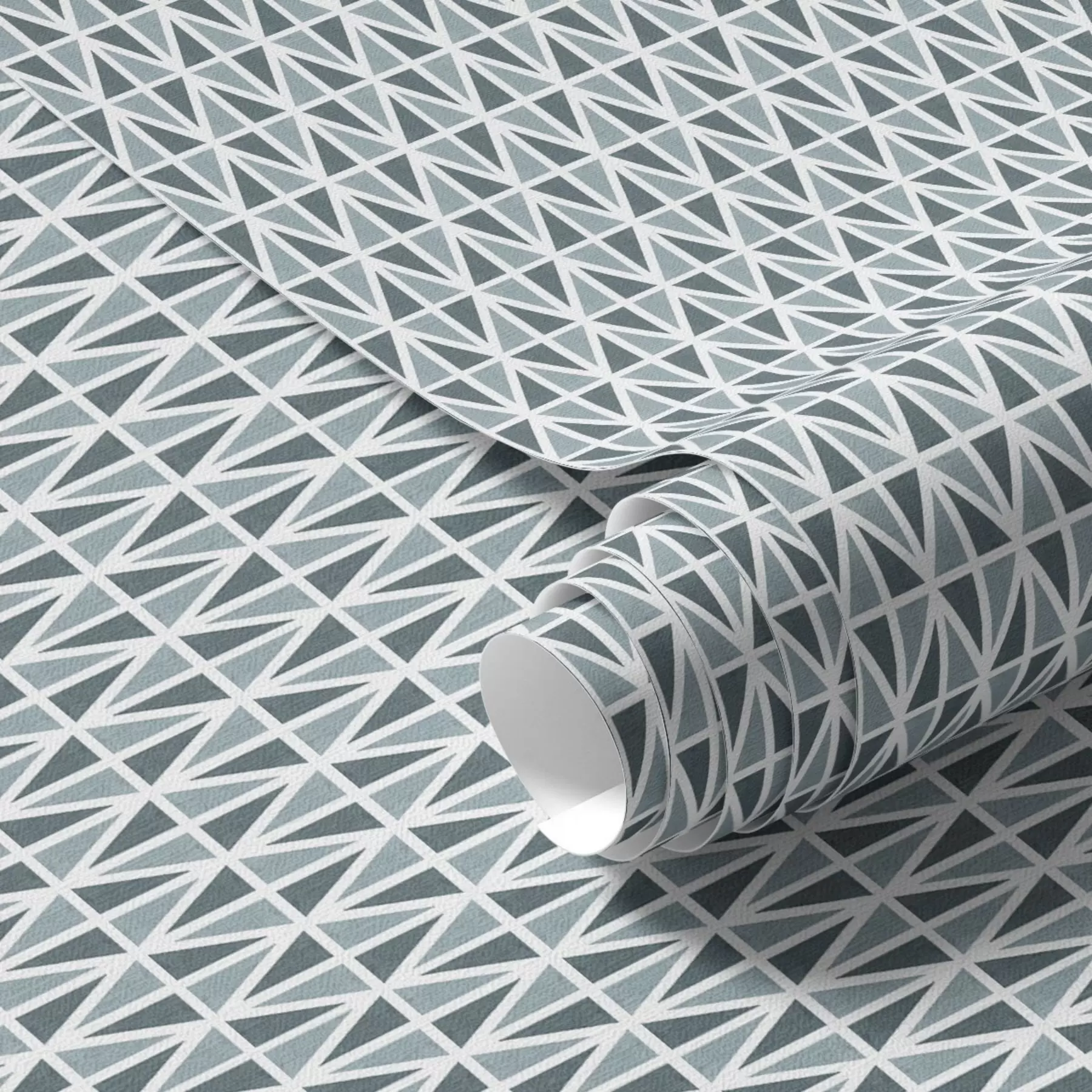 Fototapete Feines weißes Diamantgitter über gedämpftem Blaugrün a00903