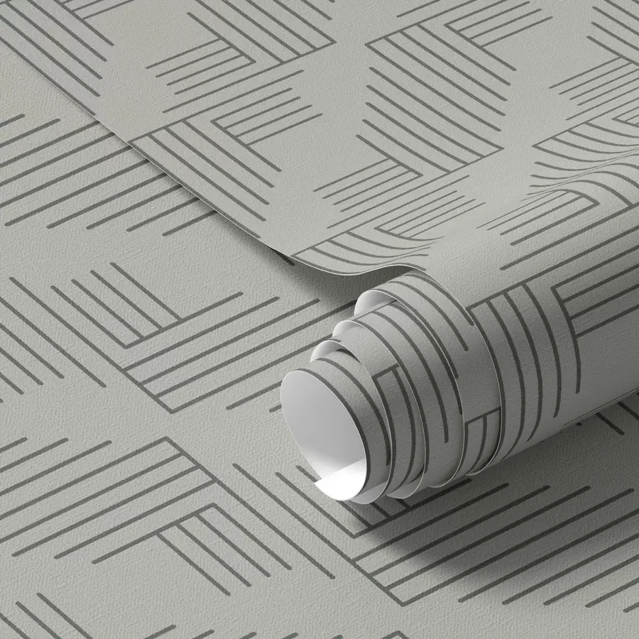 Fototapete Lineare Eckblöcke, die Quadrate auf warmem Grau bilden a00907