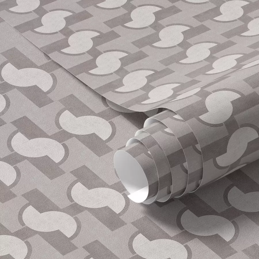 Fototapete Mauvefarbene modulare Fliesen mit verbundenen Halbkreisen a00915