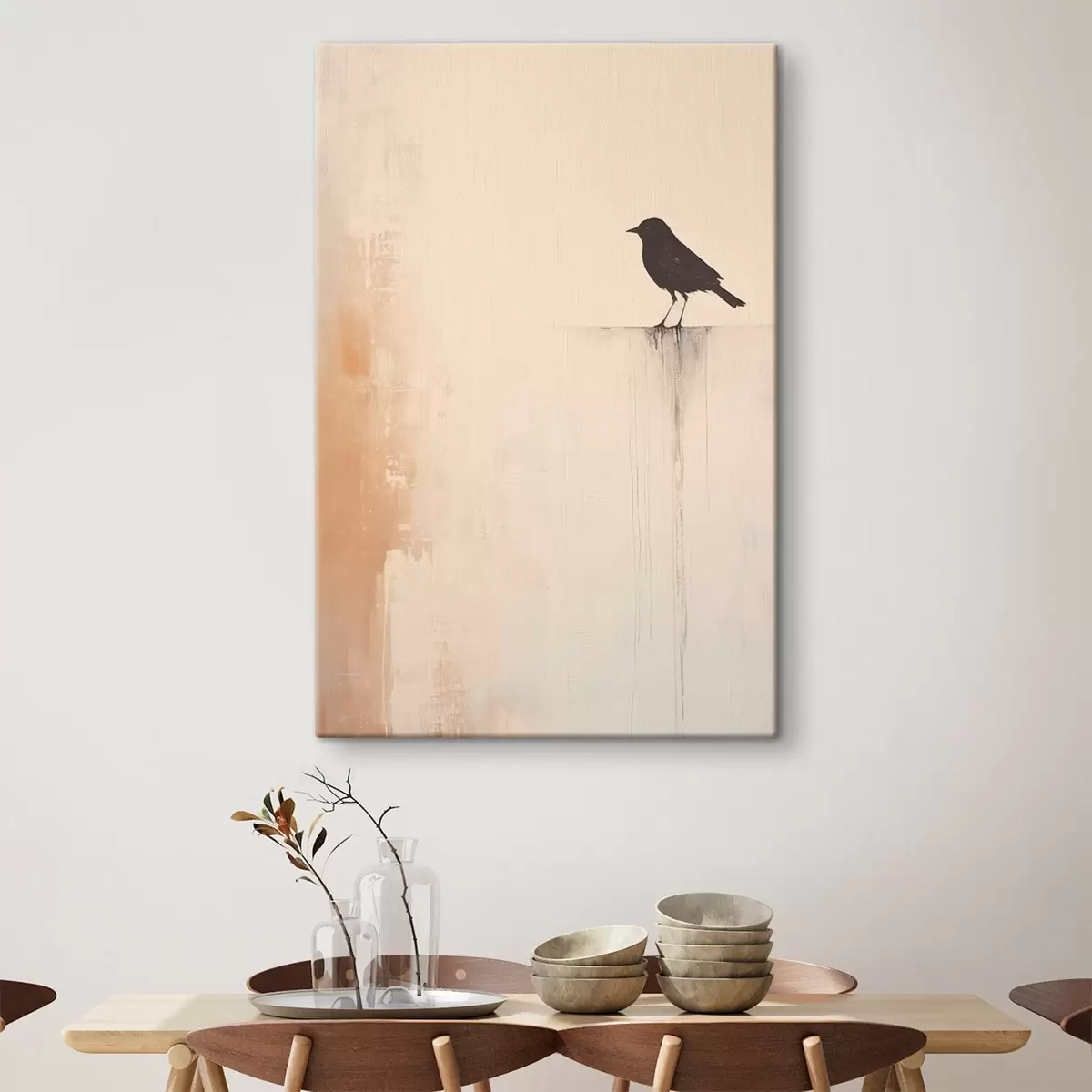 Fototapete Vogelsilhouette. Abstrakter Minimalismus s46466