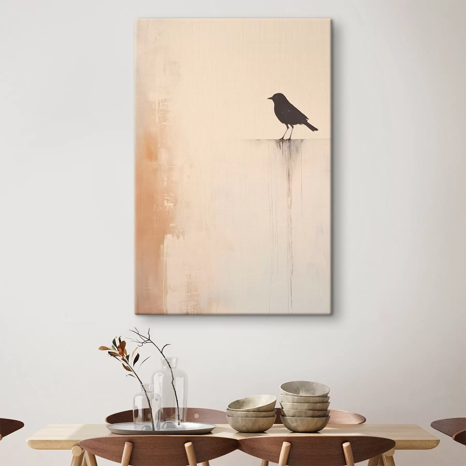 Fototapete Vogelsilhouette. Abstrakter Minimalismus s46466