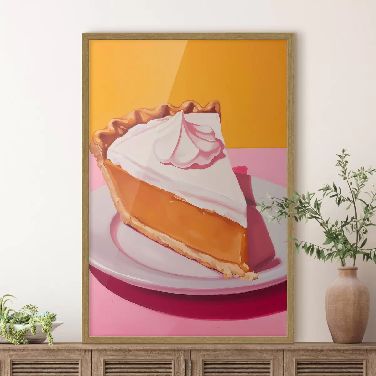 Poster Stück Kürbiskuchen. Pop-Art-Illustration f46462
